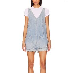 We The Free Light Blue Denim Overalls